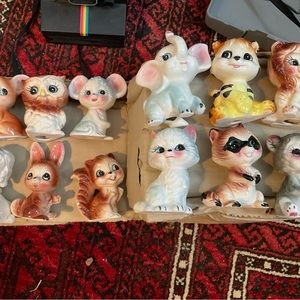 Set of Japan ceramic collectible animals- DEAD STOCK IN BOX - cute and rare!